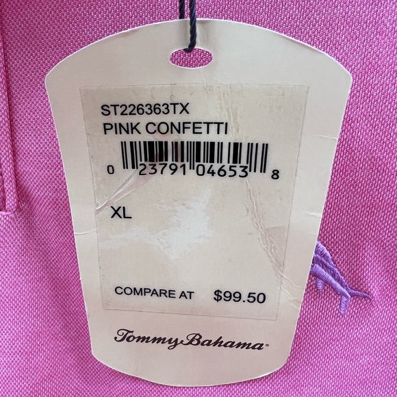 TOMMY BAHAMA POLO SHIRT, “PINK CONFETTI”COLOR, SIZE EXTRA LARGE (XL) - Picture 11 of 13